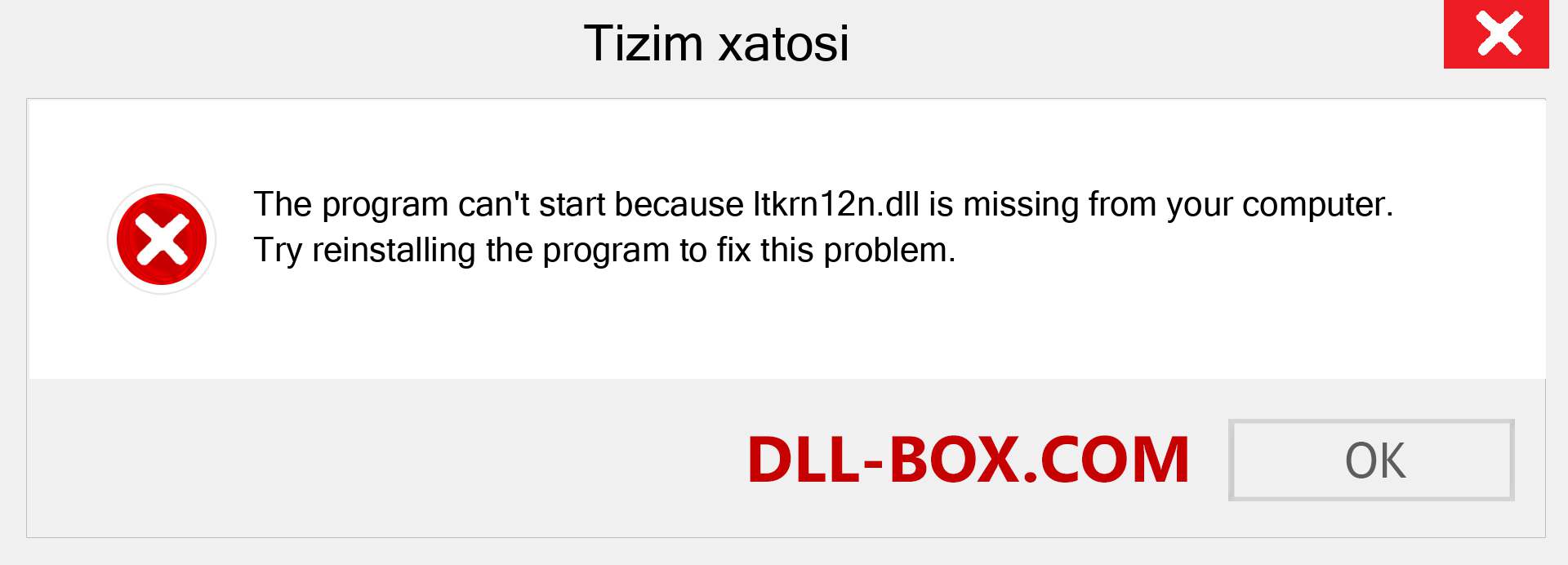 ltkrn12n.dll fayli yo'qolganmi?. Windows 7, 8, 10 uchun yuklab olish - Windowsda ltkrn12n dll etishmayotgan xatoni tuzating, rasmlar, rasmlar